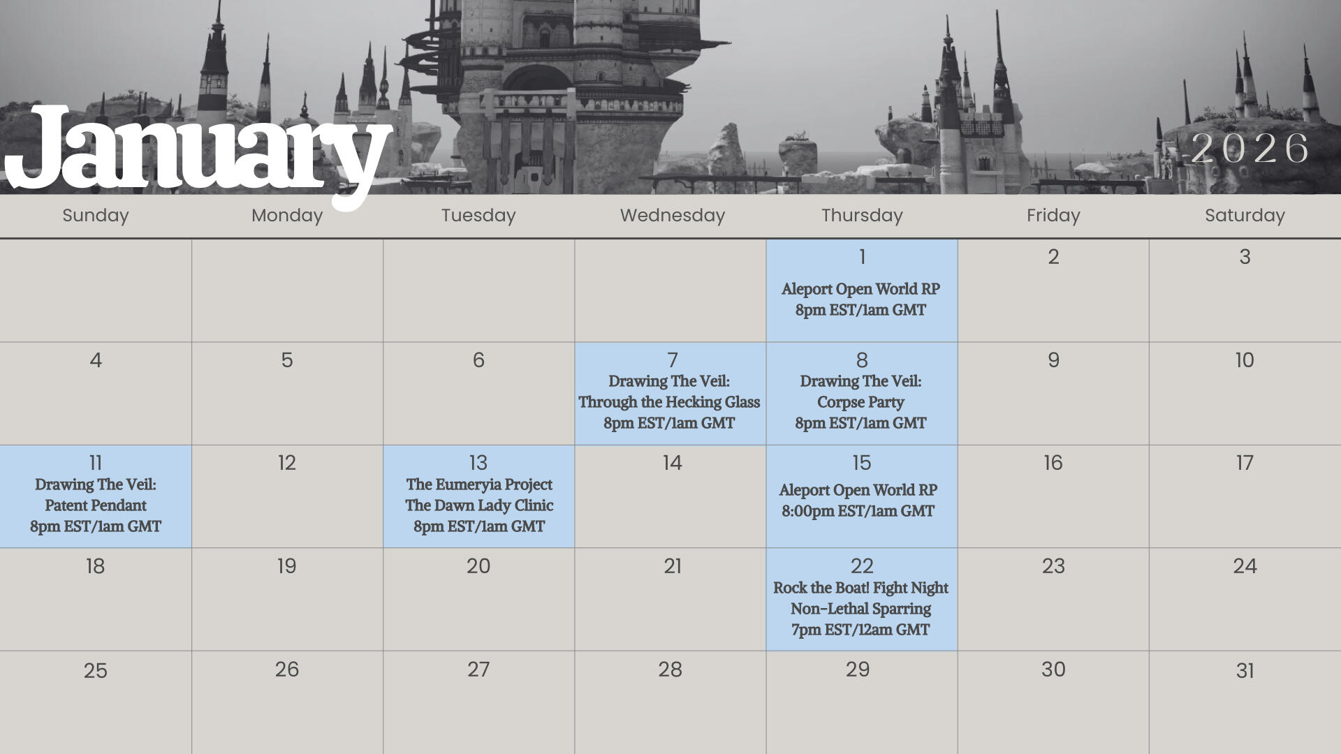 December 2025 Event Calendar